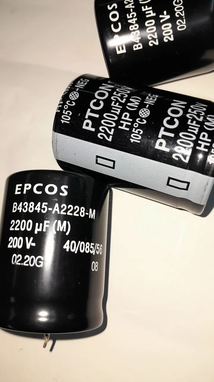 Capacitores Eletrolítico 2200ufx250v EPCOS e PTCON - Foto 3