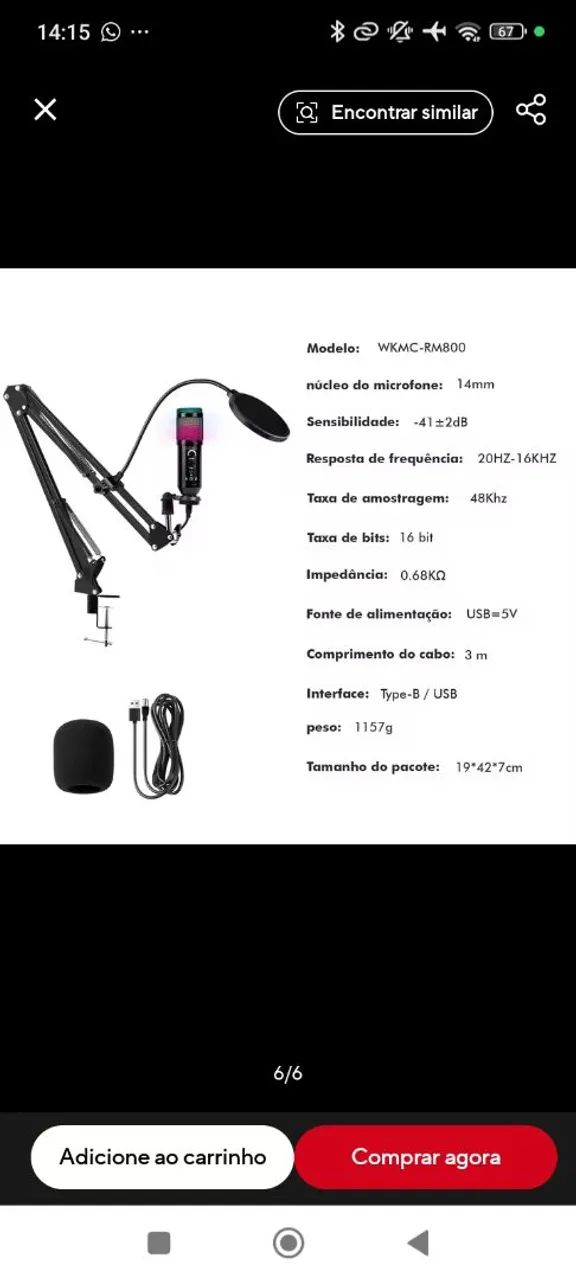Microfone com braço articulado - Foto 6