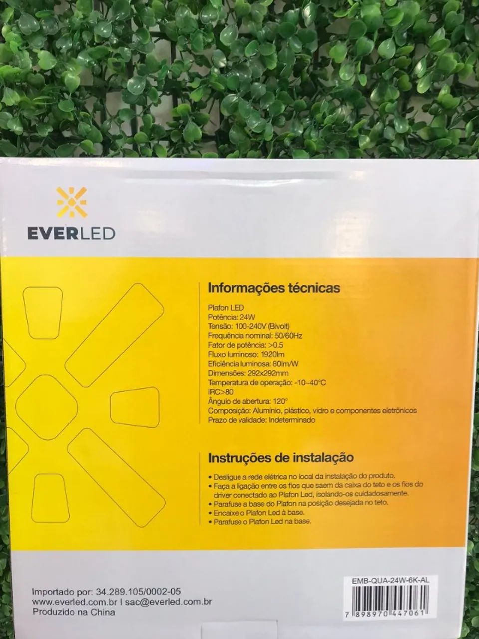 Painel 24w Led Plafon QD 1 Ano de garantia 6500k 30x30 Everled  - Foto 3