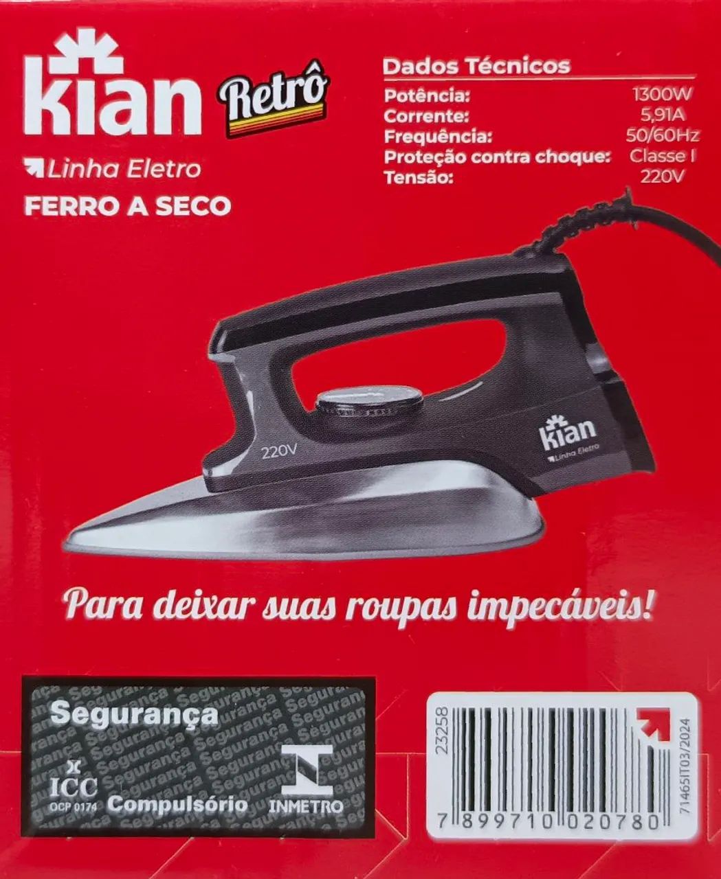 FERRO A SECO RETRO 220V 1300W REF: 23258<br> - Foto 4