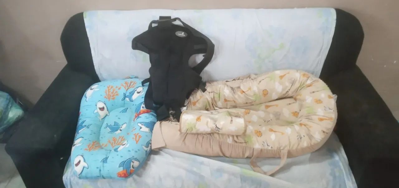 Carinho, bebê conforto, canguru e ninho Safari - Foto 5