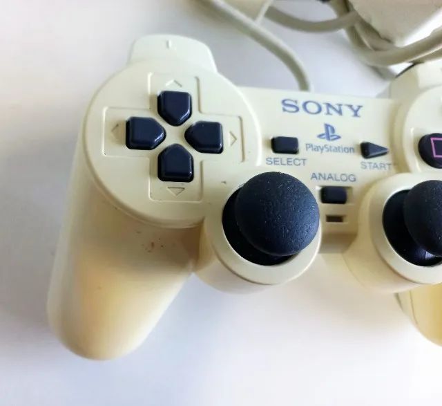 Controle PS2 Original Dualshock 2 Ceramic White D766 - Foto 2
