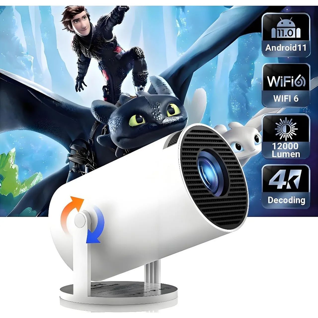 TV Portátil em Mini Projetor Android 11: Leve e Prática - Foto 5