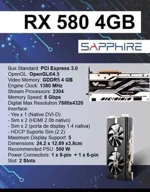 Placa de Vídeo Sapphire Nitro+ Radeon RX 580 4GB GDDR5 - Foto 3
