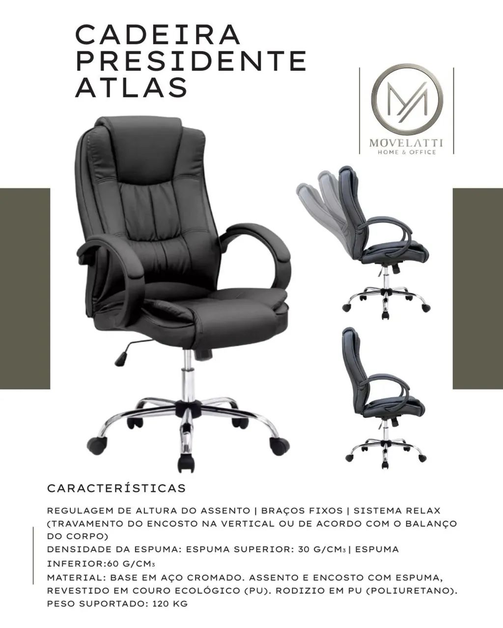 Cadeira presidente atlas 