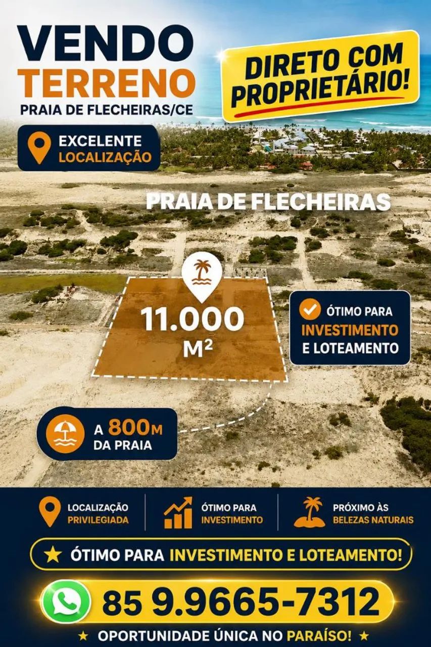 Flecheiras, terreno 11.000m²   Documentação Ok, Matrícula ok