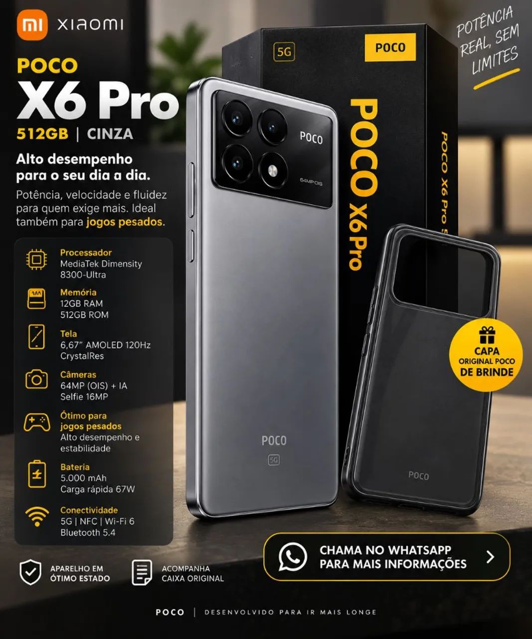 POCO X6 PRO 512GB - 12GB Usado - Foto 3