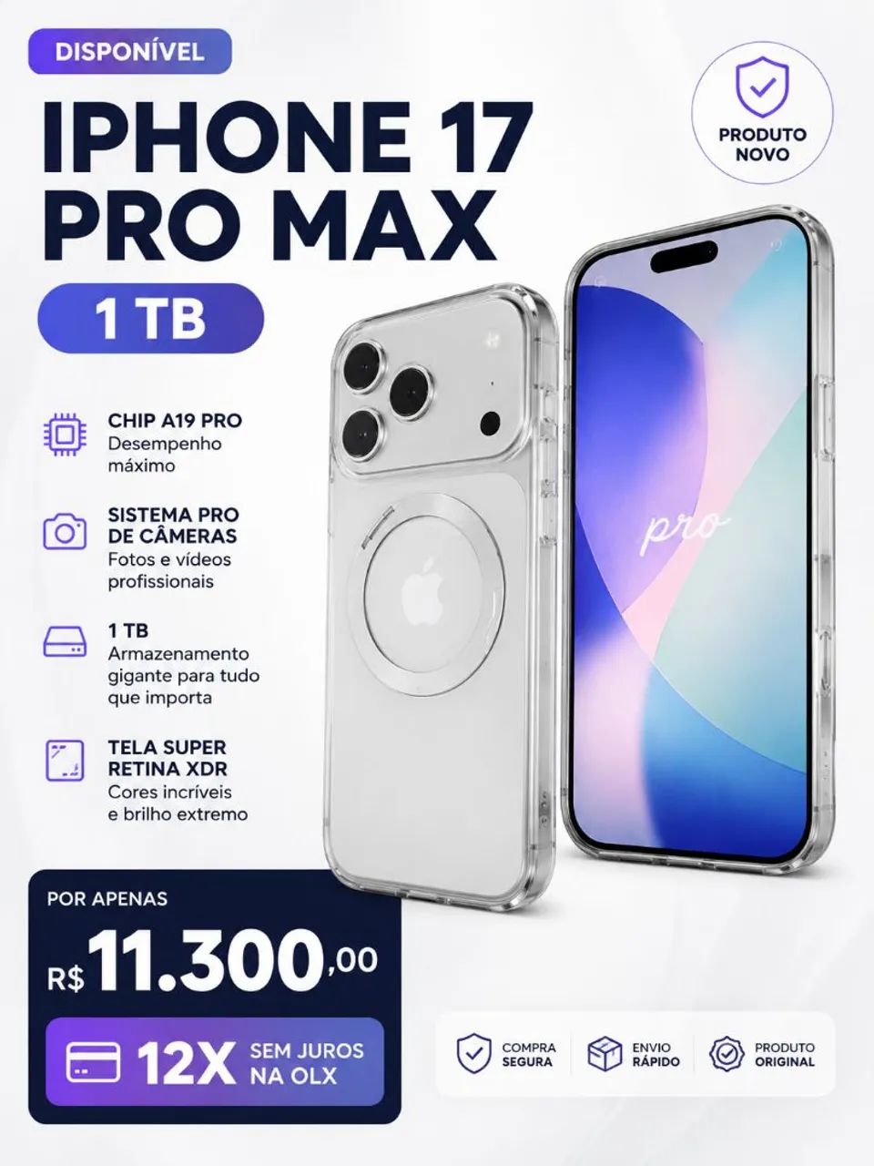 Iphone 17 pro max 1 tb - novo - Celulares e Smartphones - Jardim