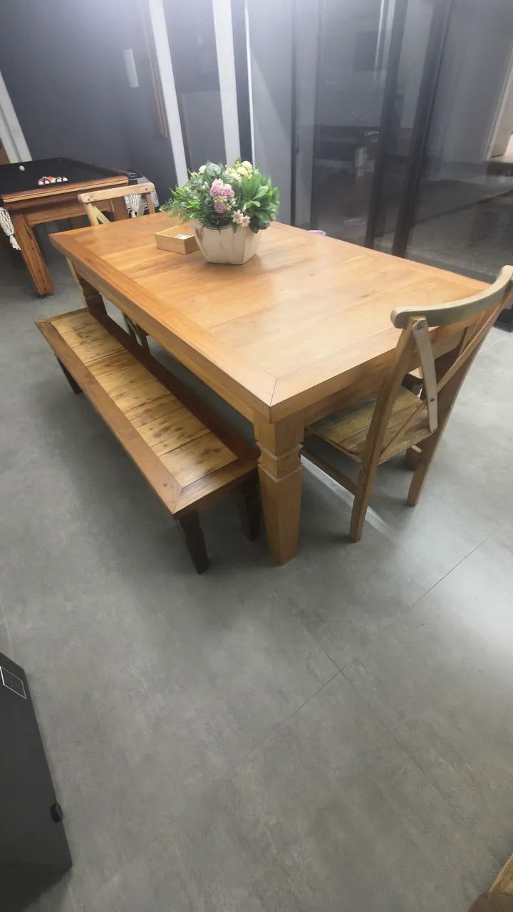 MESA RUSTICA CHURRASCO - BANCOS E CADEIRAS