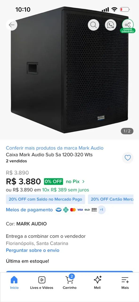 Caixa de som amplificada sub de grave  - Foto 2