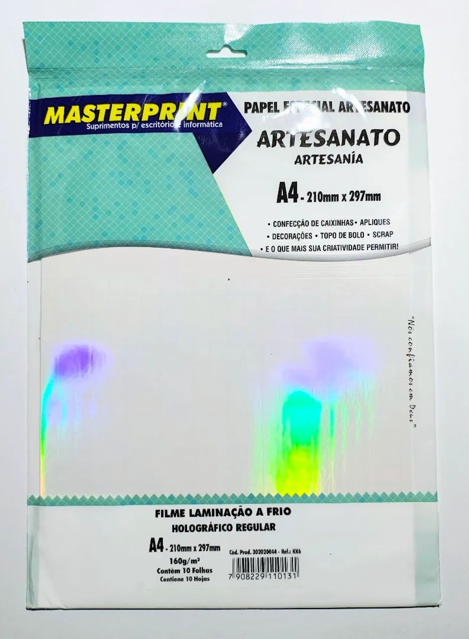 Filme para Laminação a Frio Holográfico A4 - 10 folhas