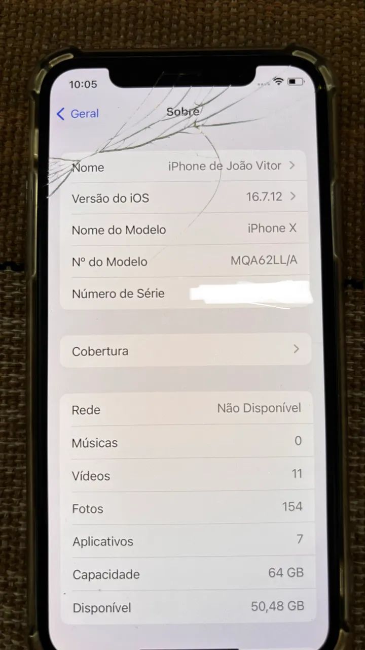 iPhone X 64GB com tela trincada. - Foto 5