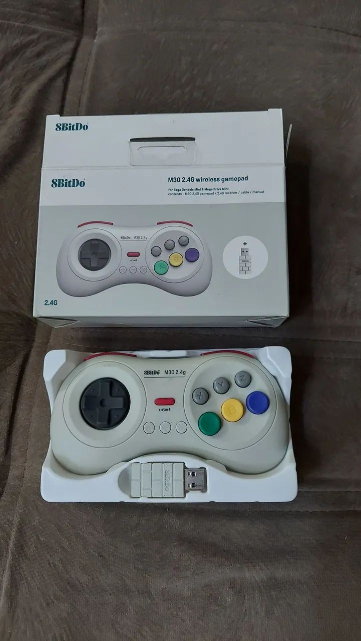 Controle estilo mega drive/genesis 6 botões 8bitdo para Switch, Mega Drive Mini e PC