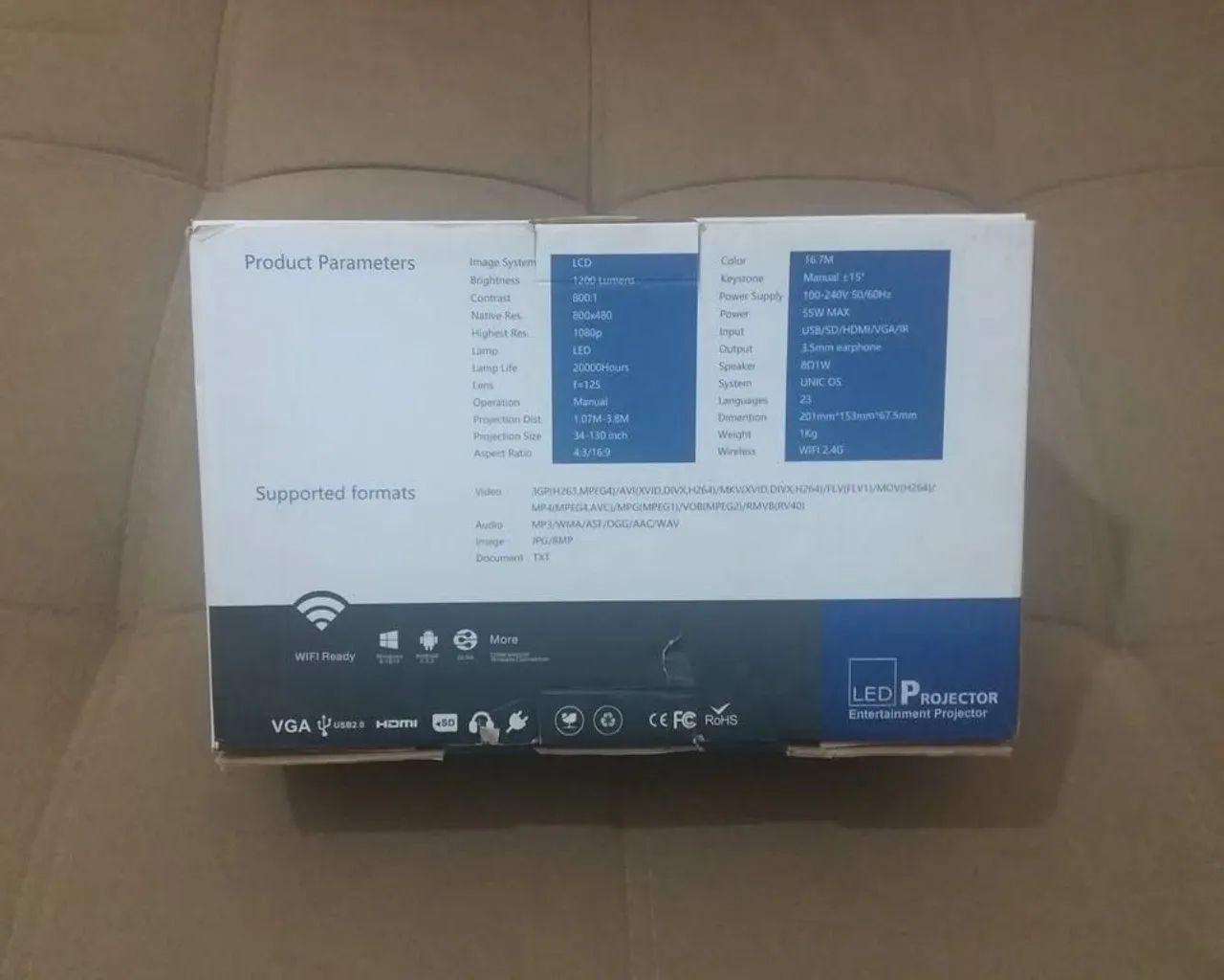 Mini Projetor Wifi Led UNIC - 130 Polegadas 1200 Lumens (Bivolt 110/220v). - Foto 5