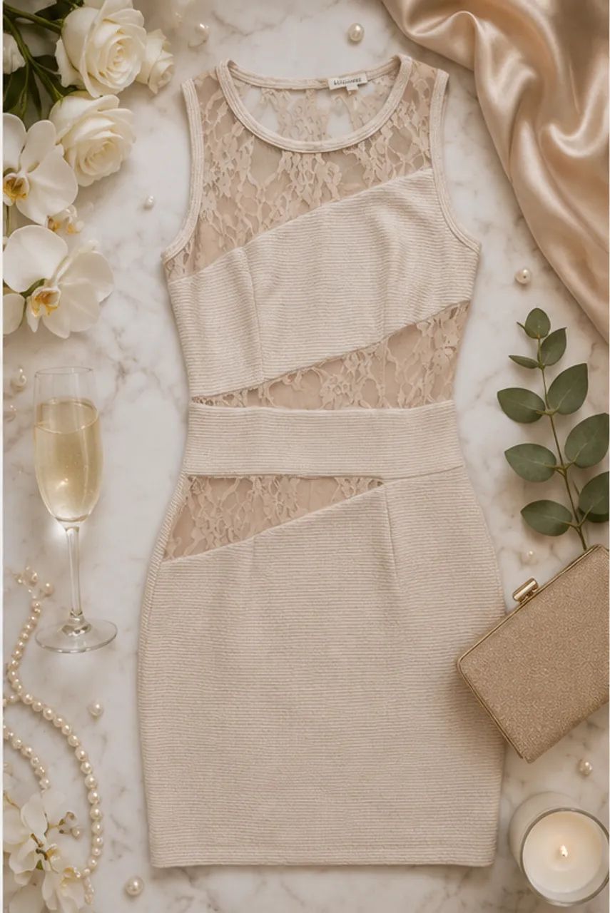 Vestido Nude de Renda