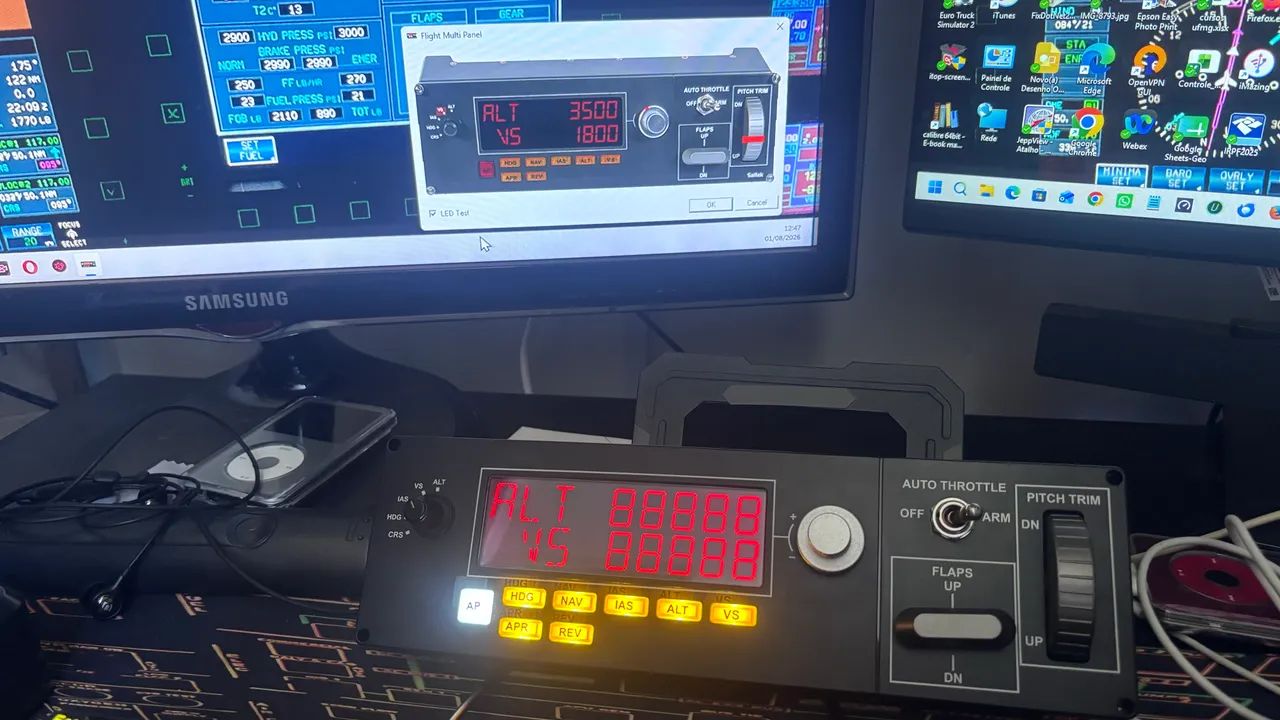 Simulador de Voo - Pro Flight Multi Panel (Logitech/Saitek)