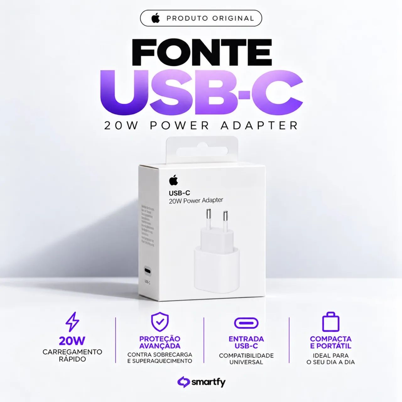 Fonte Apple USB-C (20W) | ORIGINAL - Foto 4