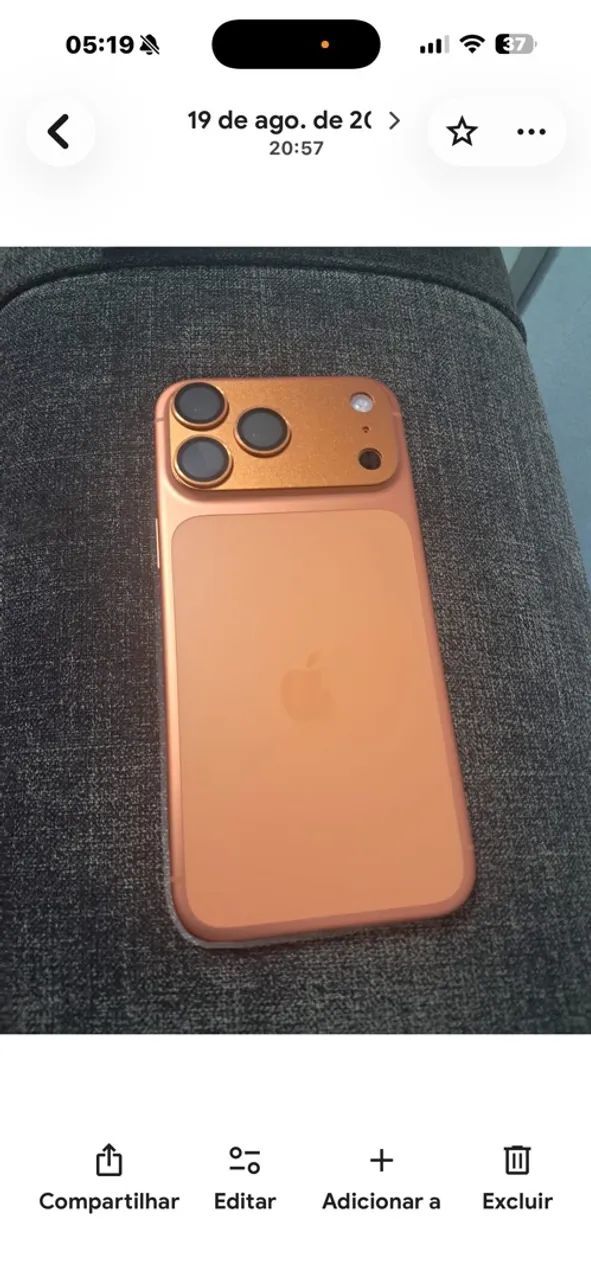 iPhone 17 pro max laranja excelente Bat 100% com nota
