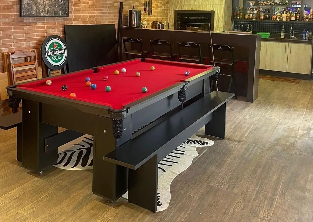 Mesa de Bilhar 2,25 x 1,25 Com Caçapa de Redes Modelo TBP6598