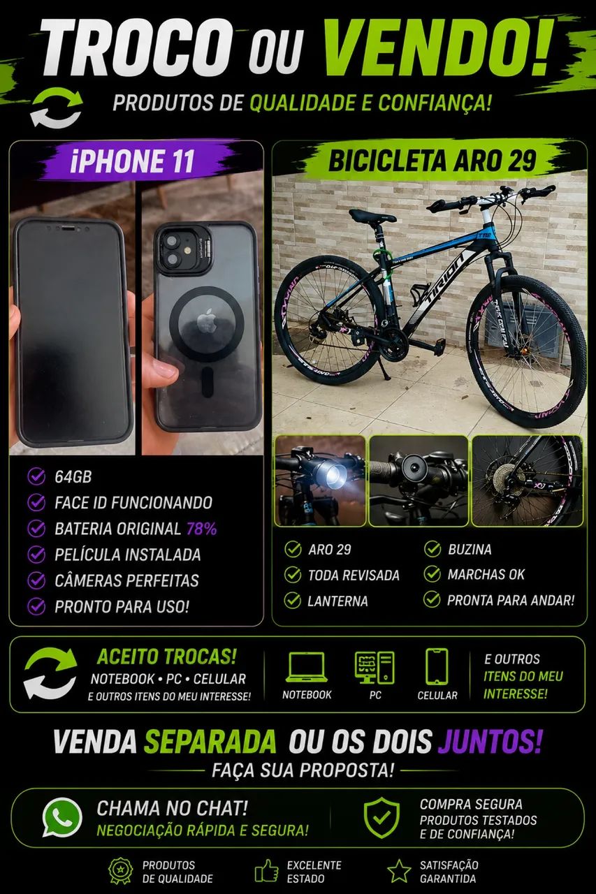 iPhone 11 é aro 29 TROCO OU VENDO