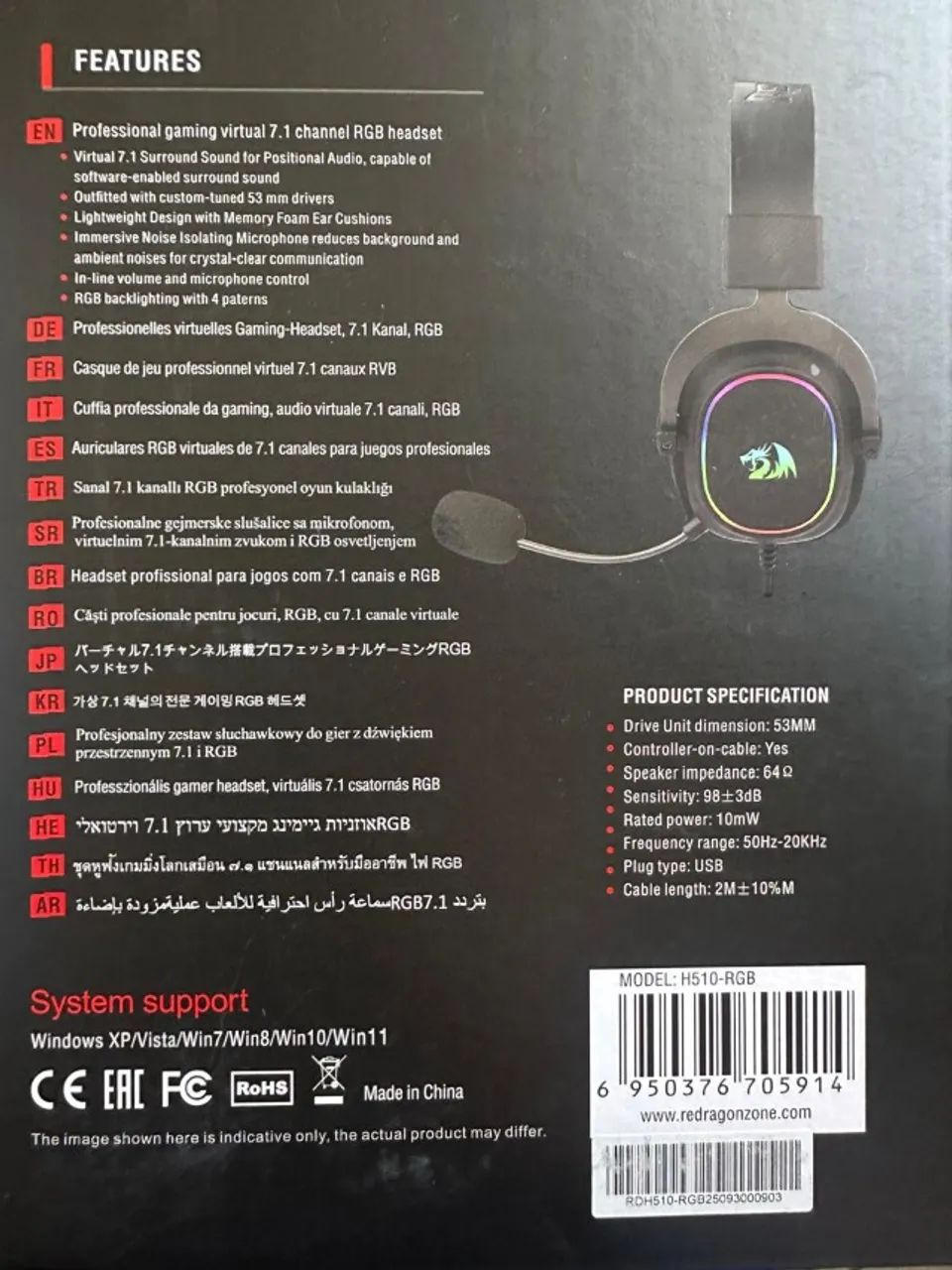Headset 7.1 Gamer Redragon Zeus X - Fones de Ouvido - Ininga