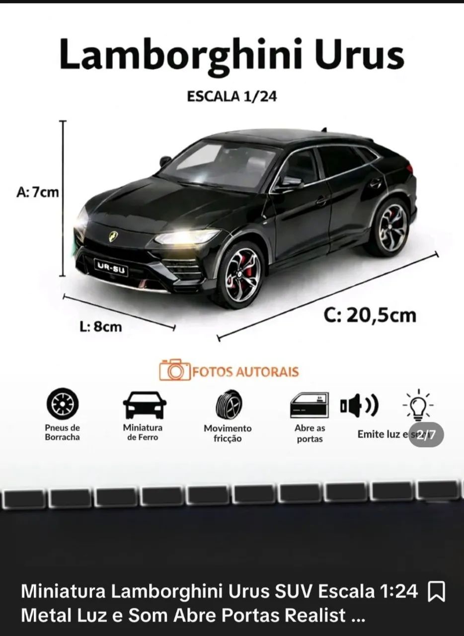 Carro miniatura 1/24 Lamborghini 