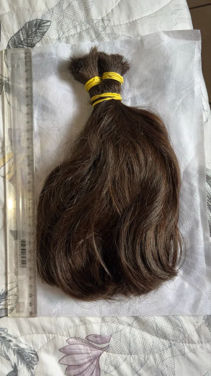 Cabelo castanho virgem 