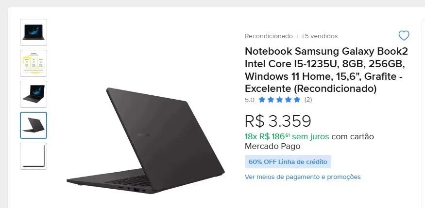 Notebook Gamer & Trabalho - Core i5 12ª Ger (12 Núcleos) | 12GB RAM | 1.2TB SSD | Iris Xe - Foto 4