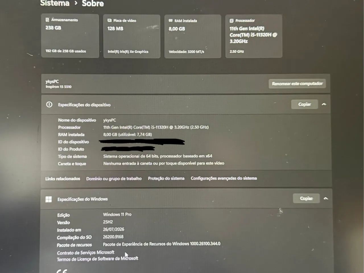 NOTEBOOK DELL INSPIRON 15 5510 À VENDA - Foto 3