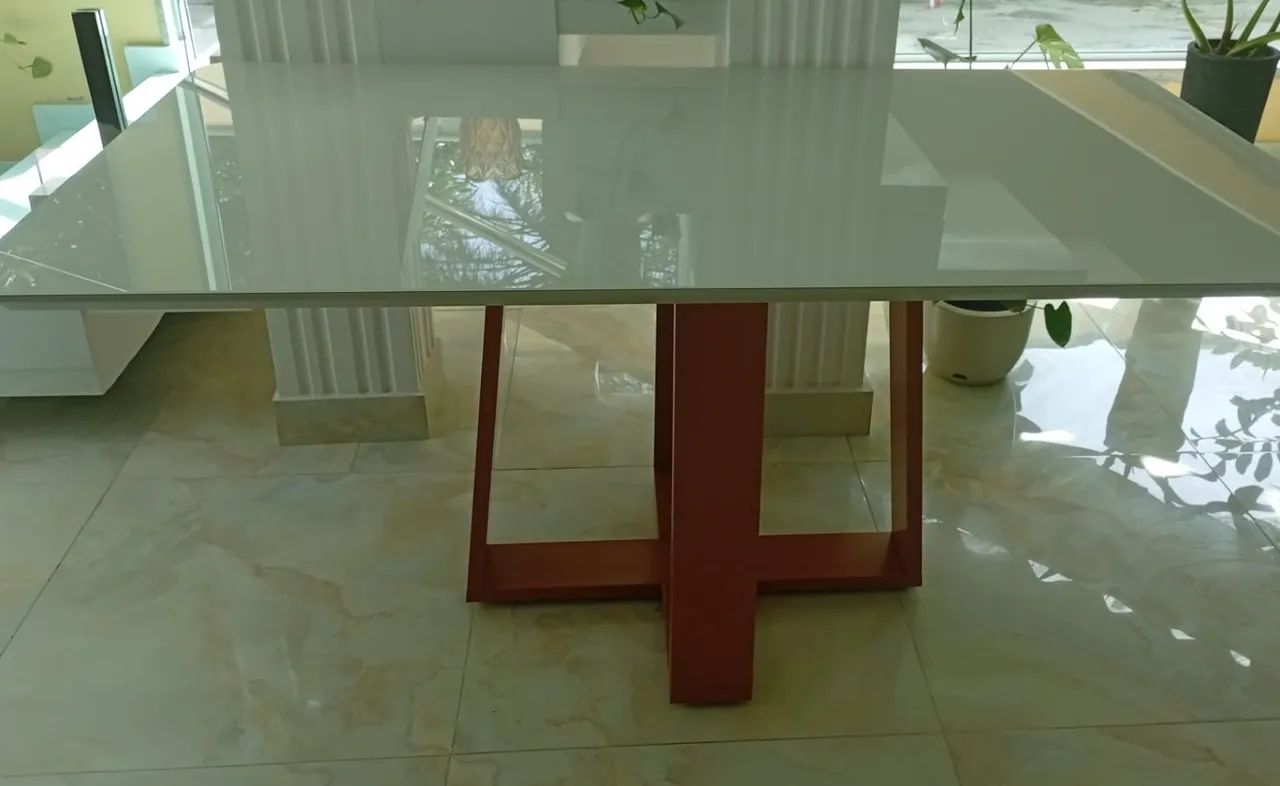 Mesa com tampo de vidro - Foto 2