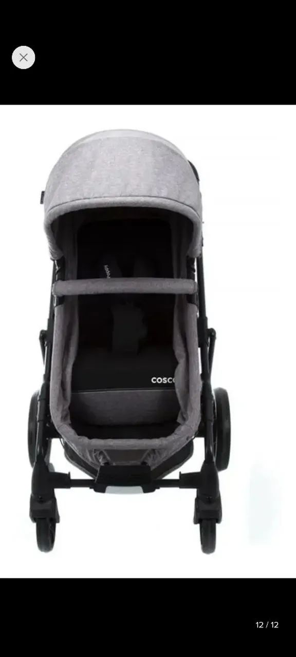 Carrinho + Bebê Conforto Cosco - Cinza - Foto 2