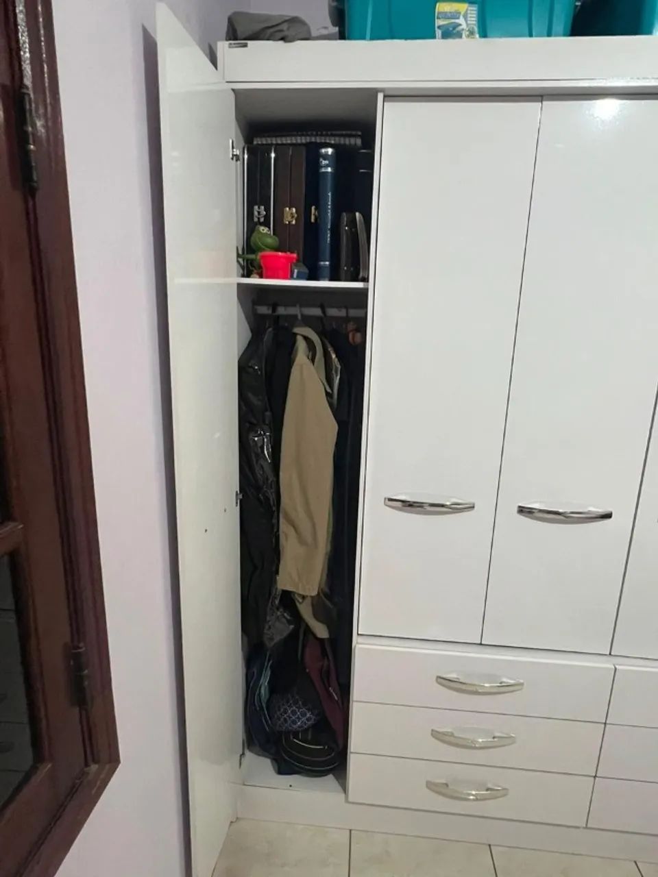 Guarda Roupas Armario Branco - Foto 2