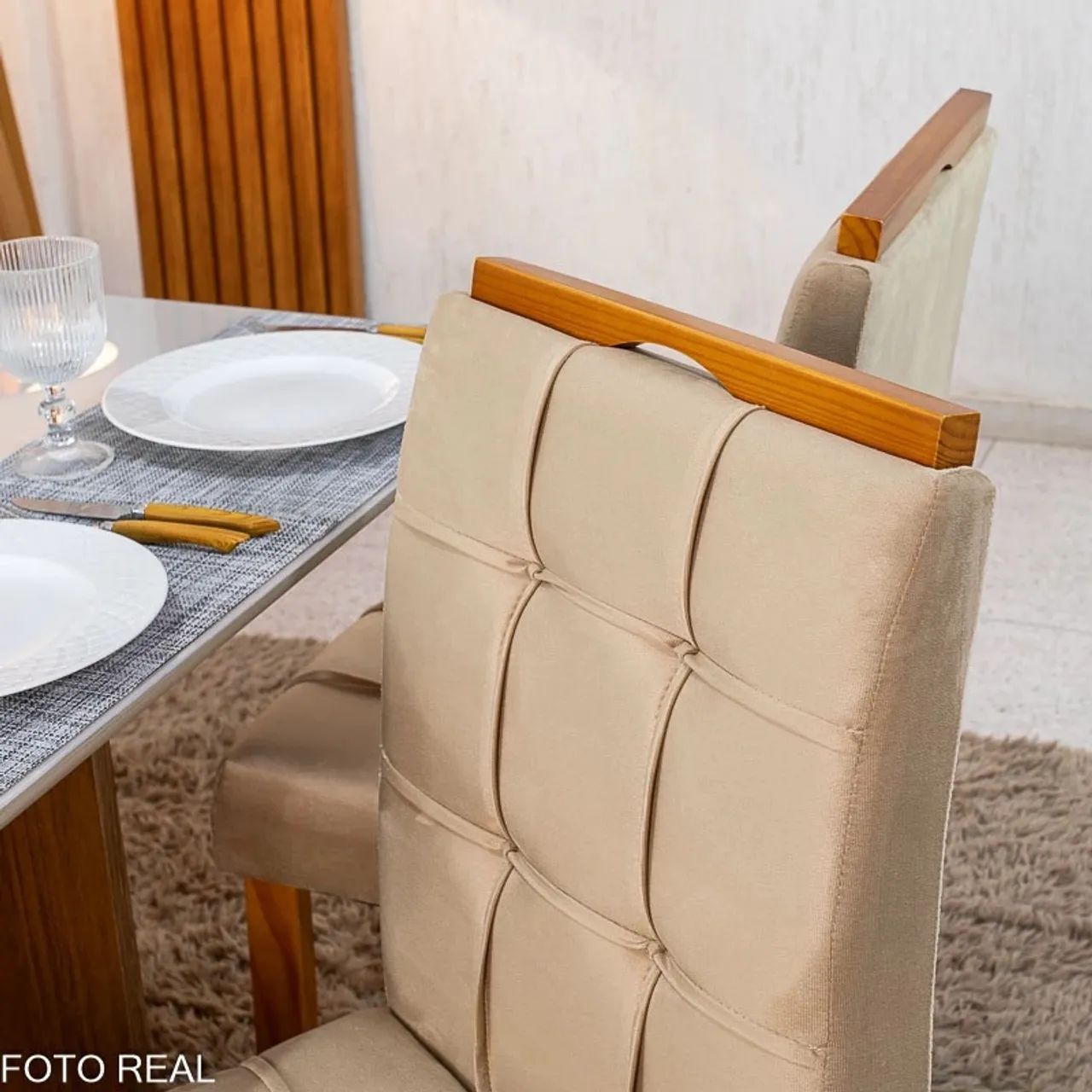 Mesa Jantar 90x90 c/4 Cadeiras Avelã rf87 - Foto 4