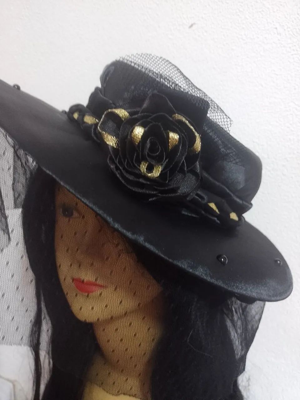 Chapéu Pombagira Preto com Veu - Foto 3