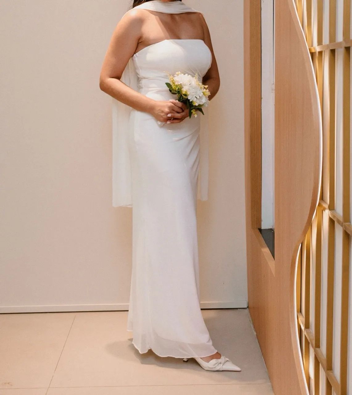 Vestido de casamento off White sofisticado e intimista  - Foto 5