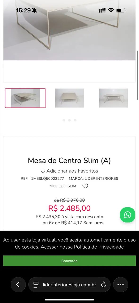 Mesa de centro Slim -  LIDER INTERIORES (usada)  - Foto 4