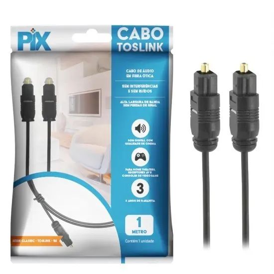 Cabo Óptico Toslink 1m e 3m Pix *ENTREGA GRÁTIS* - Foto 2