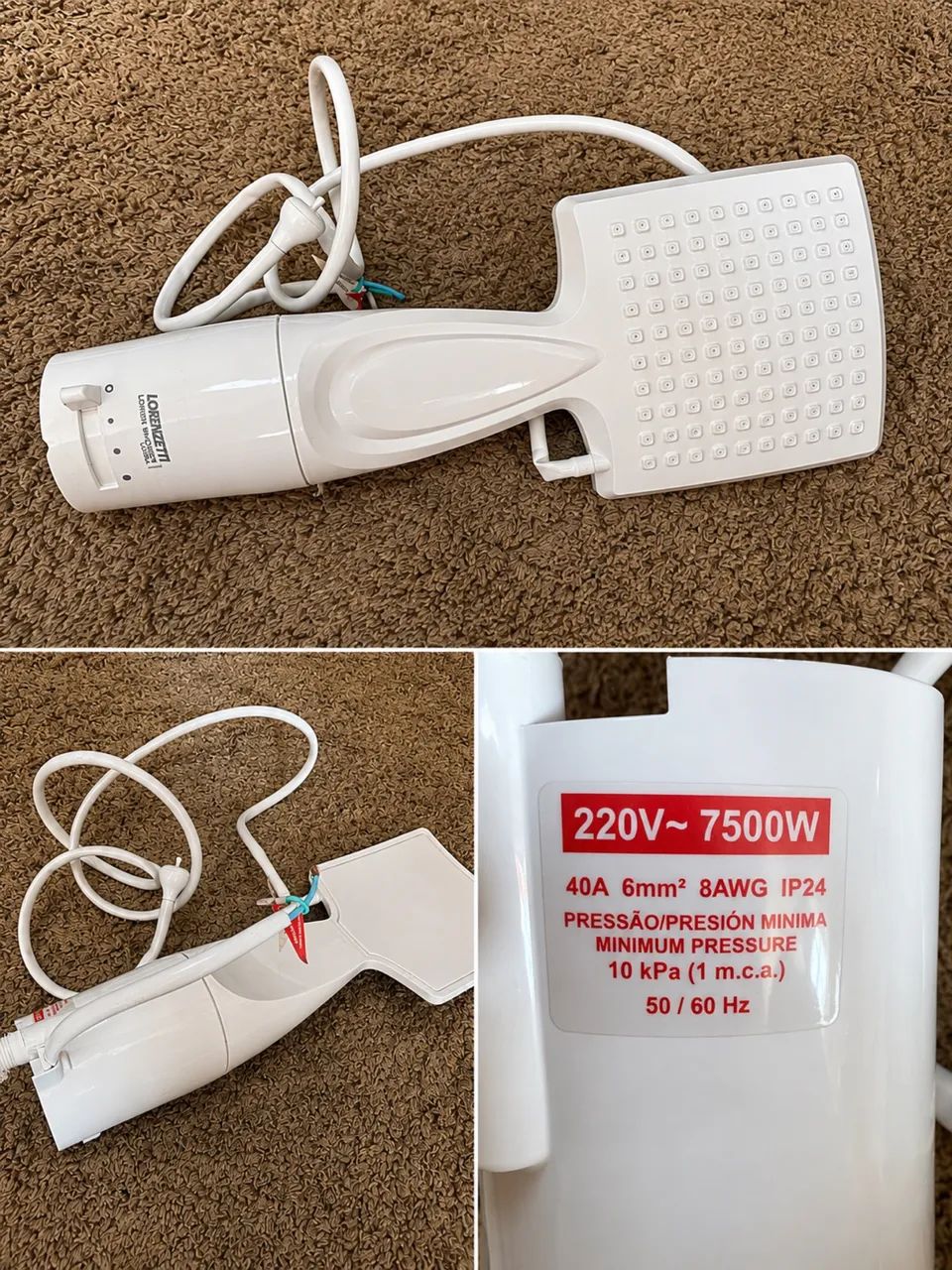 Ducha Lorenzetti 220V 7500W.