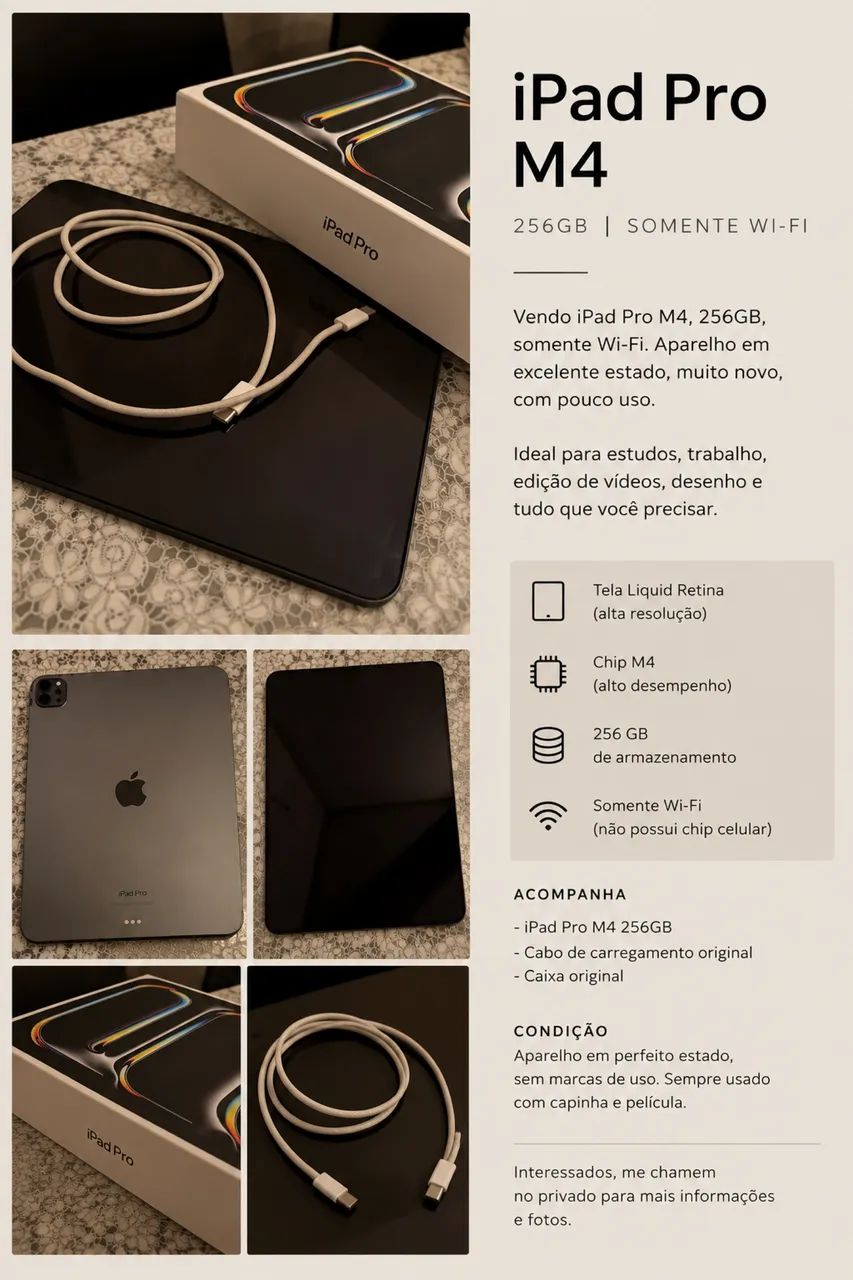 iPad Pro M4 256GB - Wi-Fi