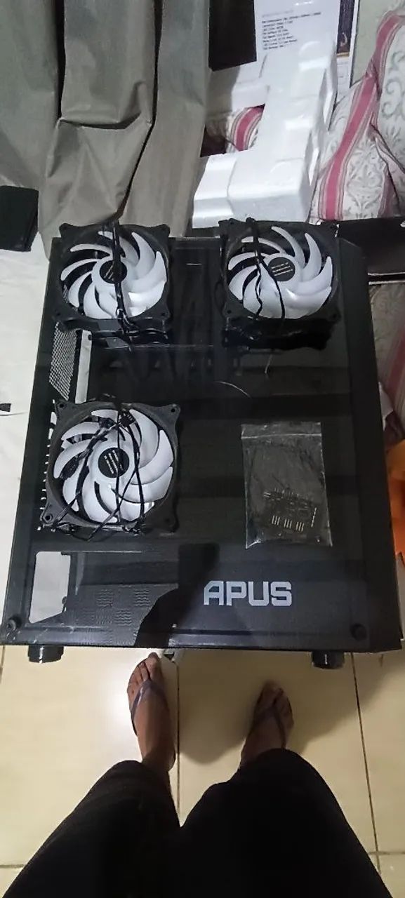 Gabinete Gamer Pichau Apus RGB Mid- Tower,Lateral de Vidro Temperado,3 Fans Preto - Foto 6