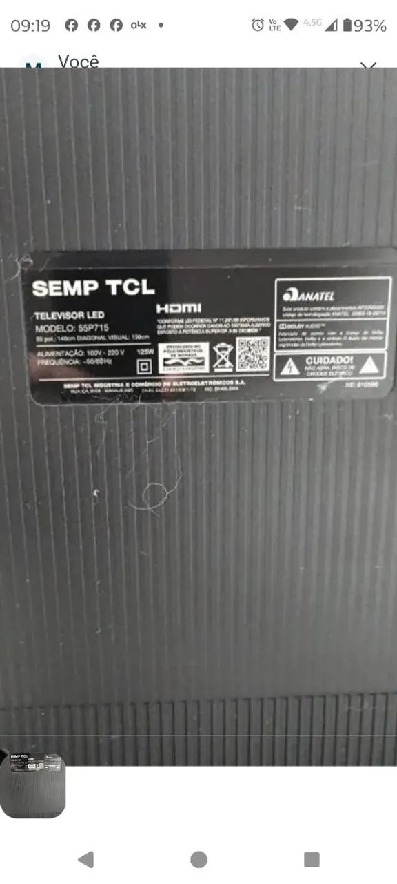 Vendo TV 55" TCL com defeito  - Foto 3