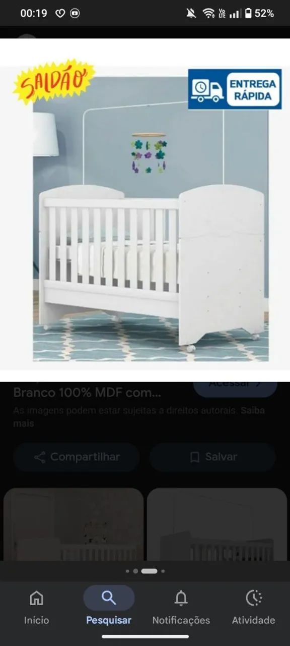 Vendo berço americano 