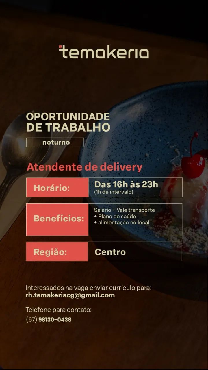 Atendente de delivery 