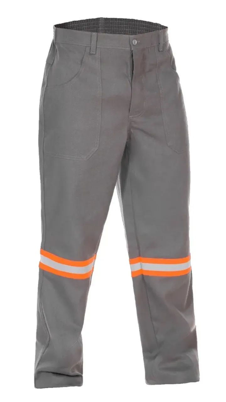 CALÇA DE BRIM CINZA COM REFLETIVO TAM XG NR10