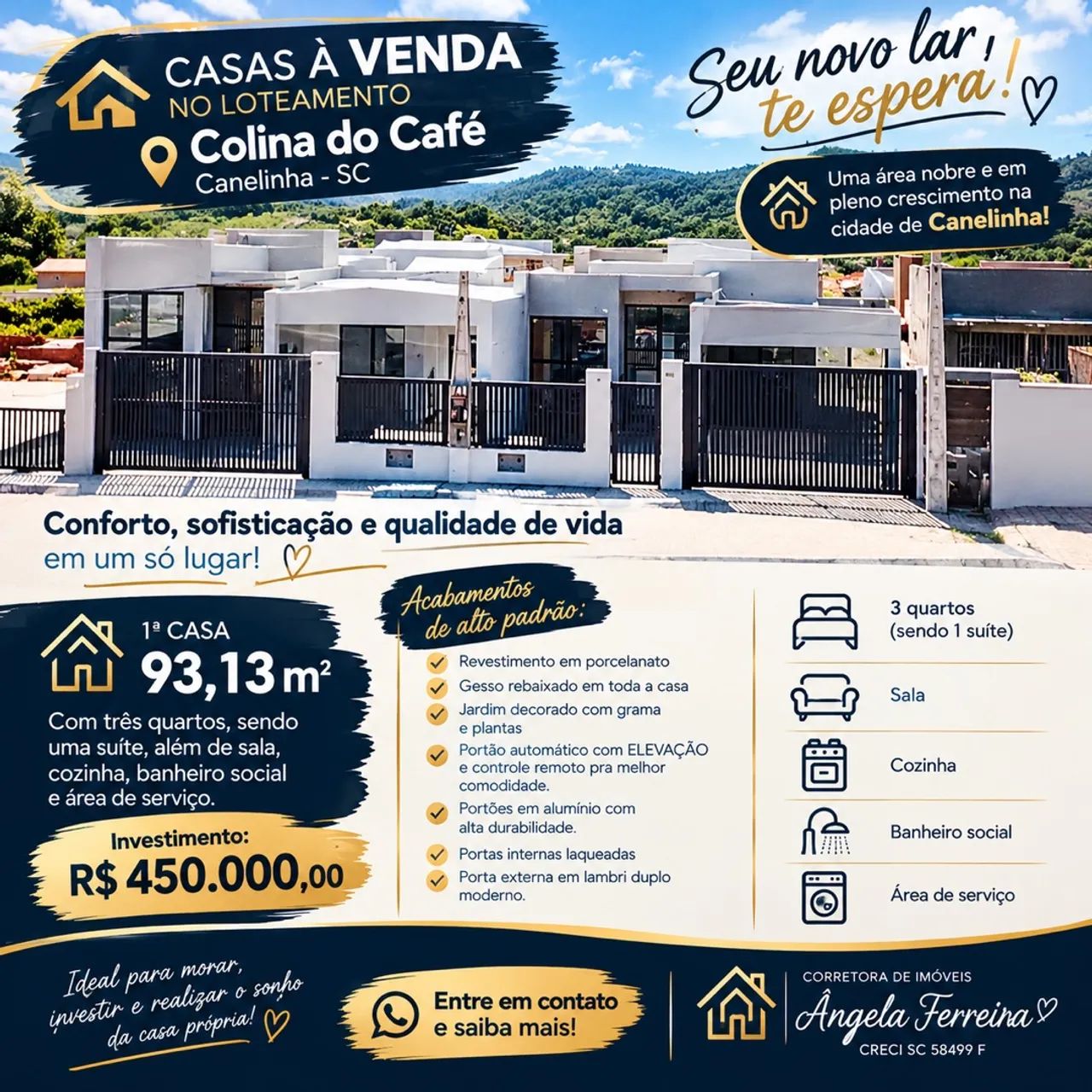 CASA A VENDA EM CANELINHA SC 