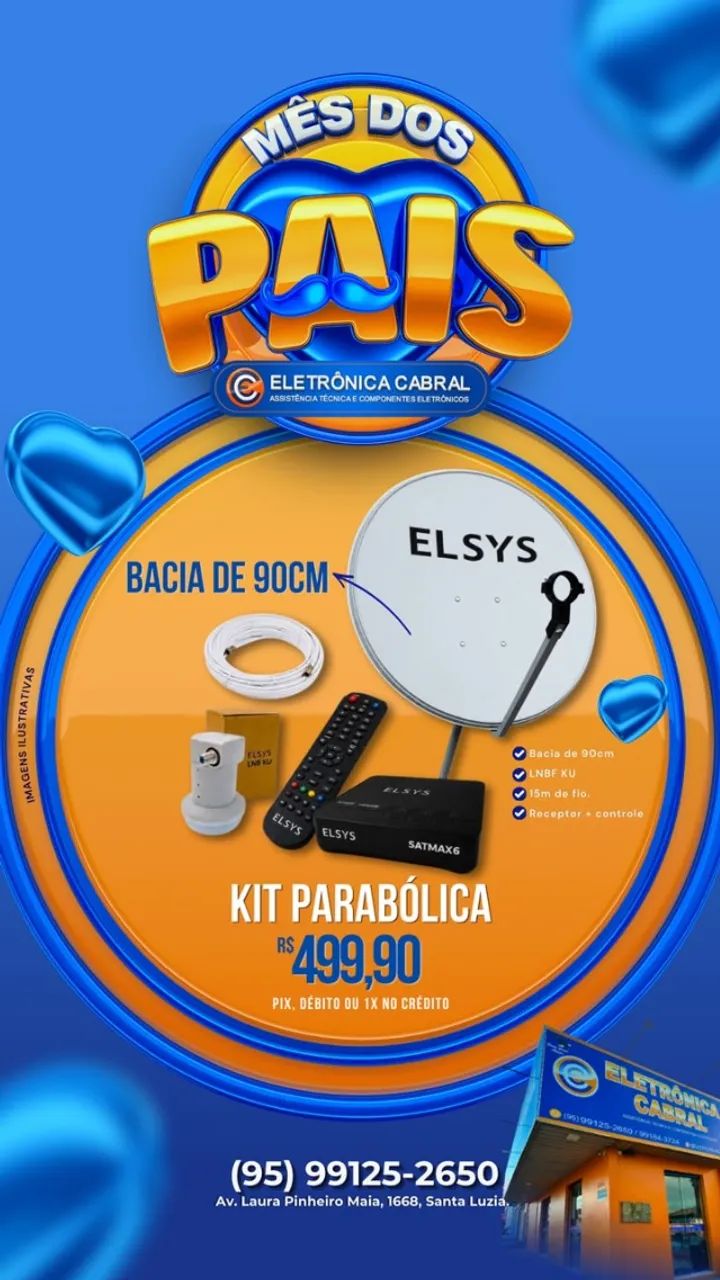 KIT PARABOLICA DIGITAL ANTENA GIGANTE ELSYS