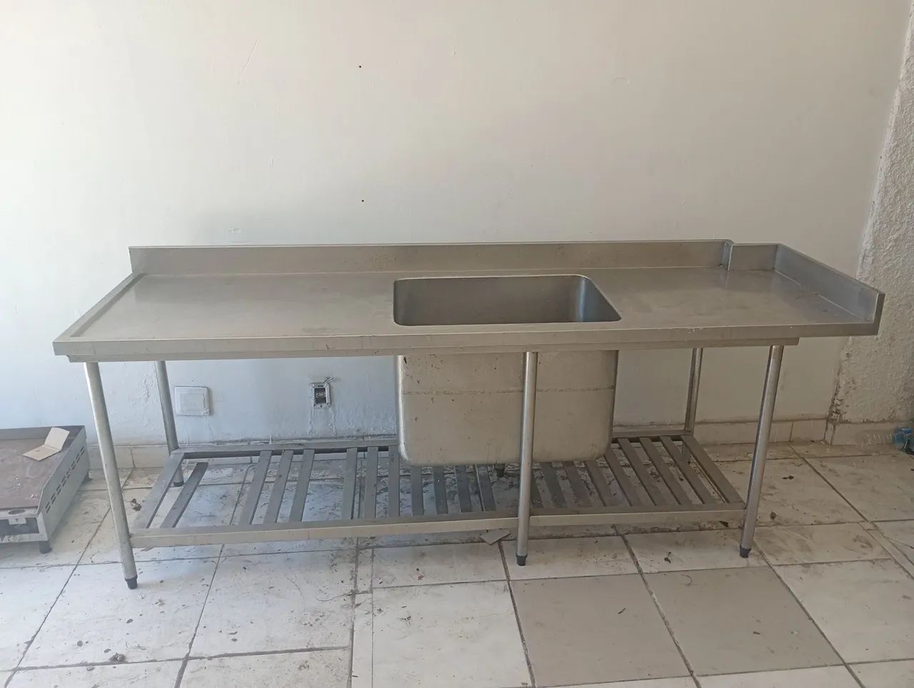 Mesa inox com cuba gigante inox 