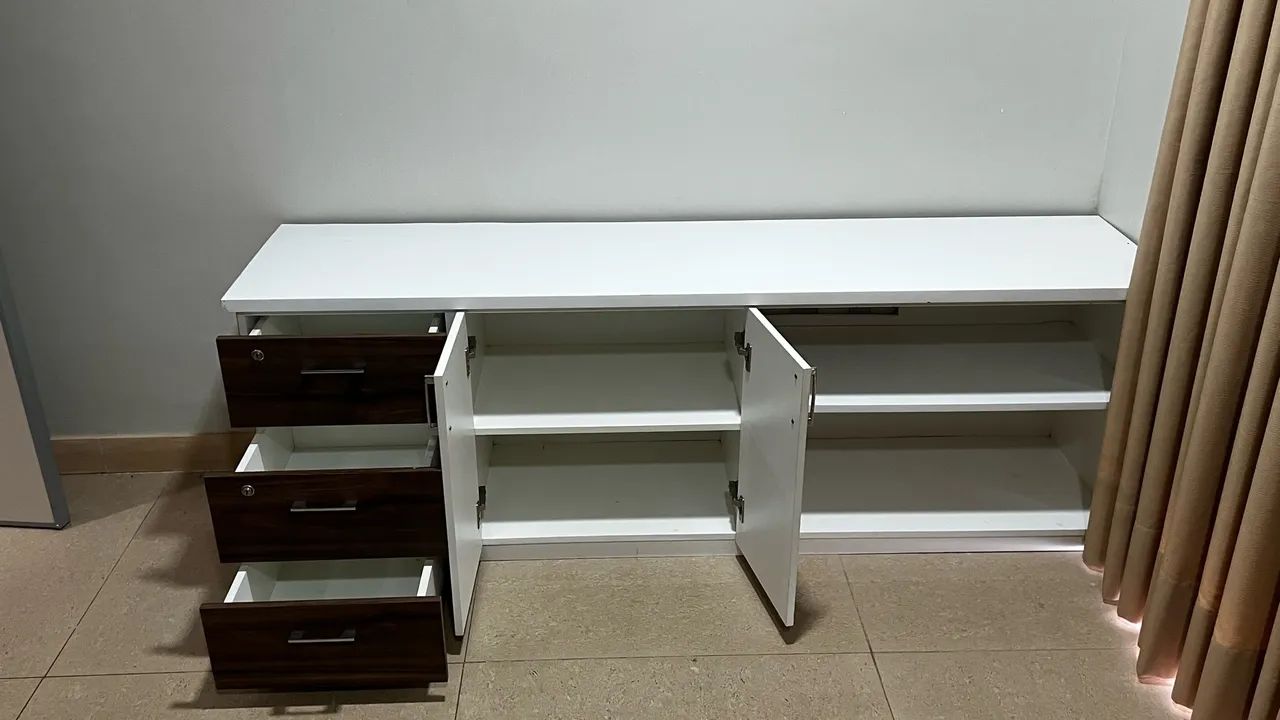 Móvel baixo com gavetas e armário 100% MDF - Foto 2