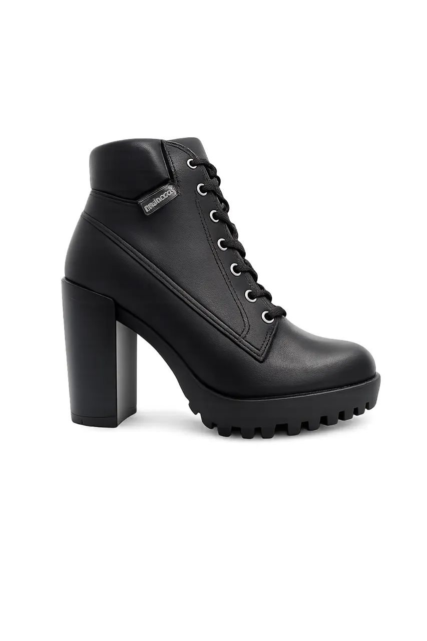 Vendo bota preta da Moleca, modelo de cano curto com salto.