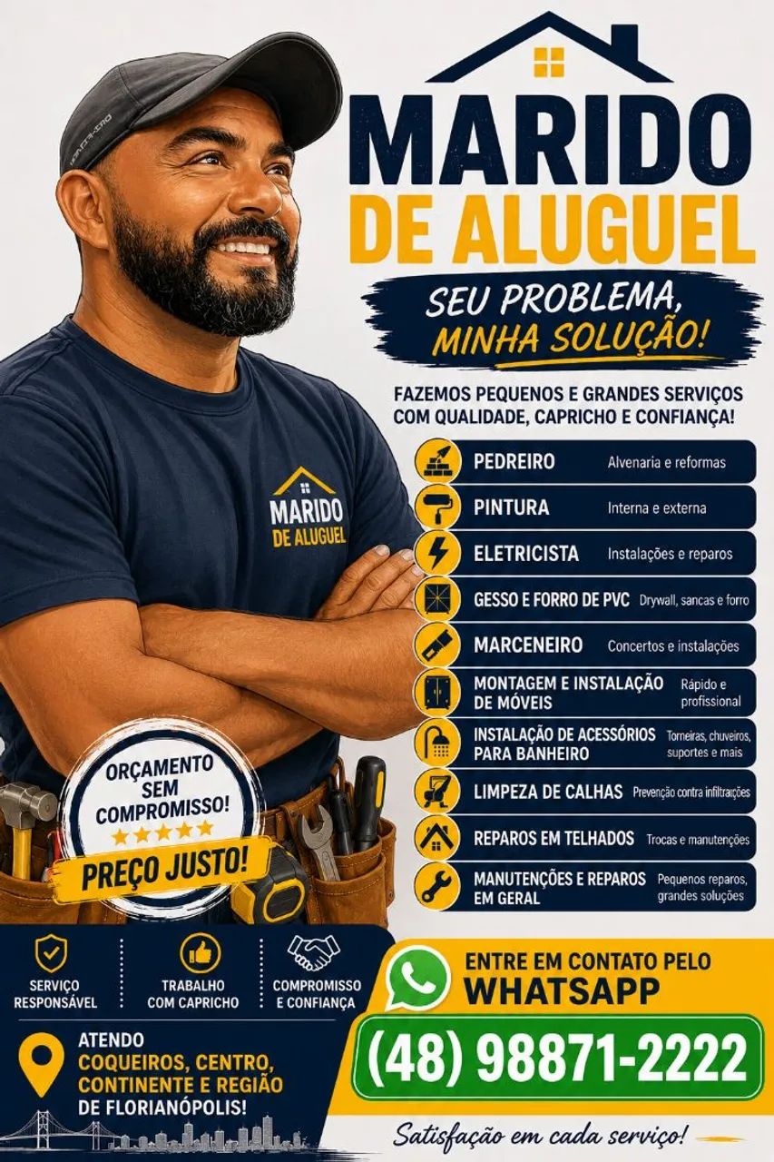 Marido de aluguel em Florianópolis e região.